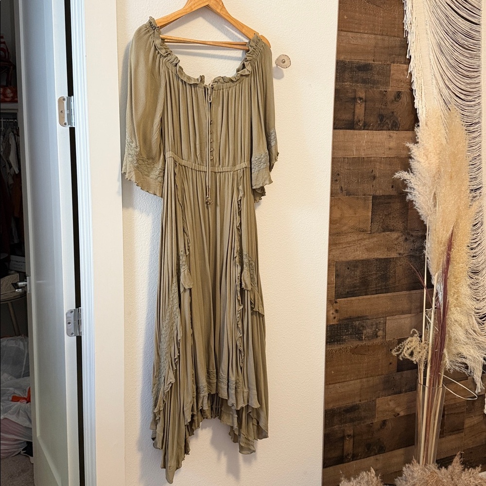 Free People Olive Green Maxi Dress - Picture 4 of 5